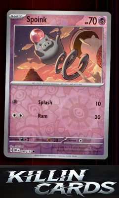 Reverse Holofoil Spoink 090/197 Pokemon Common SV03: Obsidian Flames Card NM