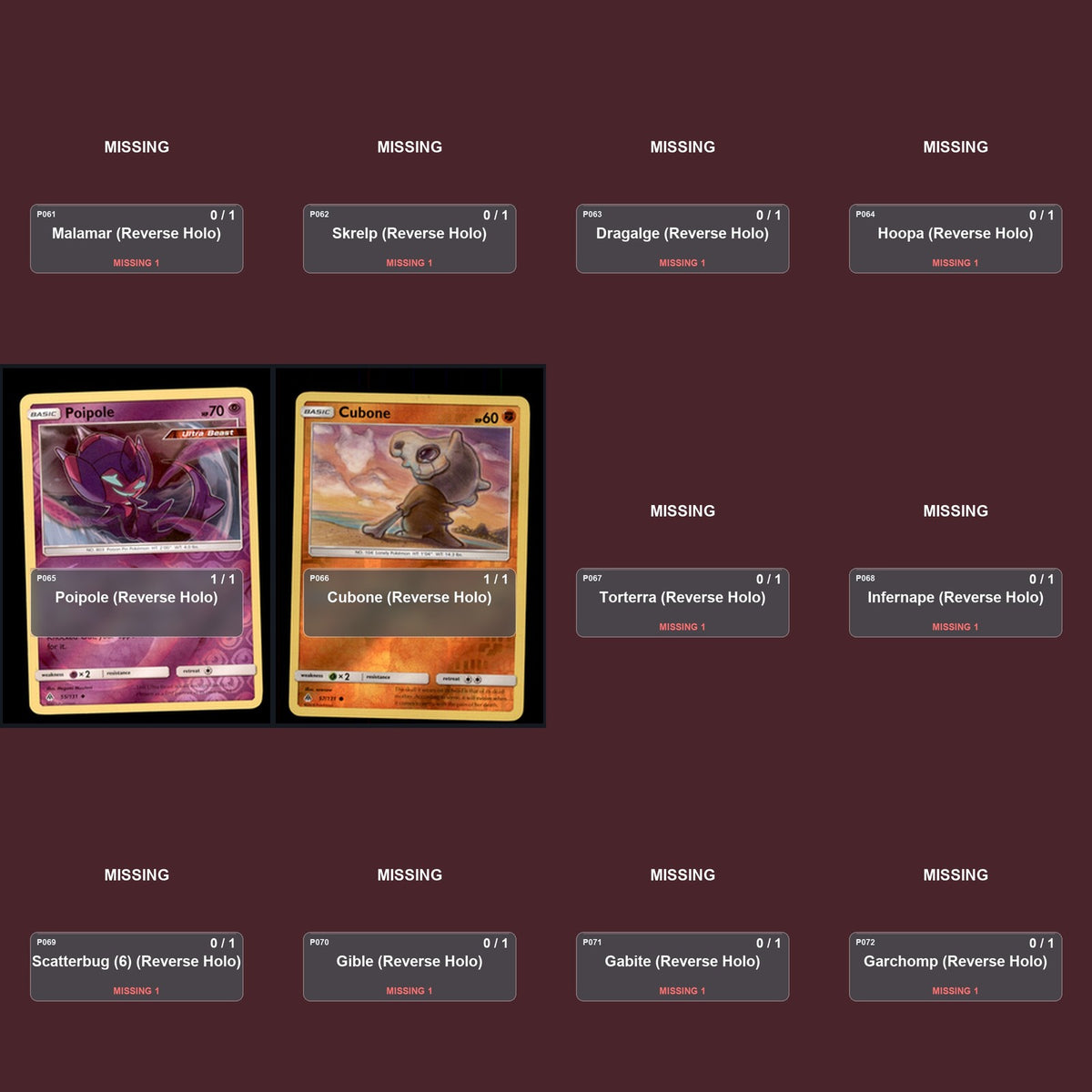 Pokemon TCG SM - Forbidden Light Reverse Holo Master Set 27 Reverse Holo Card