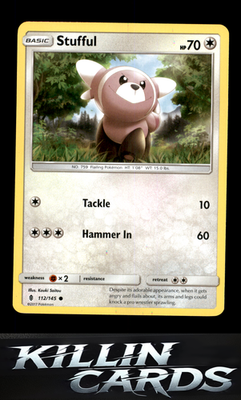 Stufful 112/145 Pokemon Common SM - Guardians Rising Card NM
