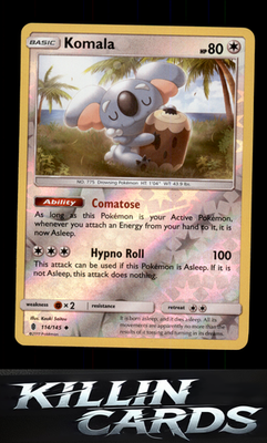 Reverse Holofoil Komala 114/145 Pokemon Uncommon SM - Guardians Rising Card NM