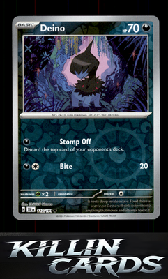 Reverse Holofoil Deino 117/191 Pokemon Common SV08: Surging Sparks Card NM
