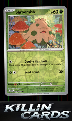 Reverse Holofoil Shroomish 006/162 Pokemon Common SV05: Temporal Forces Card NM