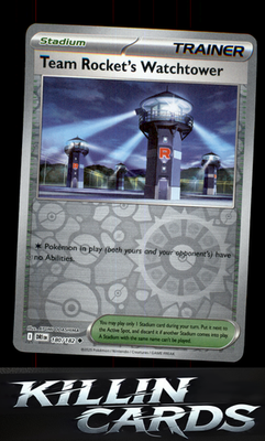 Reverse Holofoil Team Rocket's Watchtower 180/182 Pokemon Uncommon SV10: Destine
