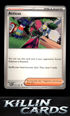 Atticus 077/091 Pokemon Uncommon SV: Paldean Fates Card LP
