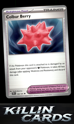 Colbur Berry 168/191 Pokemon Uncommon SV08: Surging Sparks Card NM