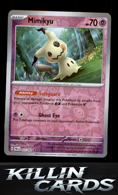 Reverse Holofoil Mimikyu - 037/091 037/091 Pokemon Rare SV: Paldean Fates Card N