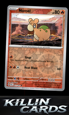 Reverse Holofoil Numel 011/091 Pokemon Common SV: Paldean Fates Card NM