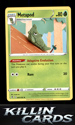 Metapod 002/192 Pokemon Uncommon SWSH02: Rebel Clash Card NM