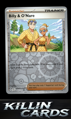 Reverse Holofoil Billy & O'Nare 142/159 Pokemon Common SV09: Journey Together Ca