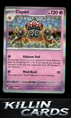 Claydol 095/197 Pokemon Rare SV03: Obsidian Flames Card NM