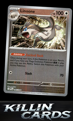 Reverse Holofoil Linoone 082/094 Pokemon Uncommon ME02: Phantasmal Flames Card N