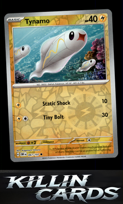 Reverse Holofoil Tynamo 067/197 Pokemon Common SV03: Obsidian Flames Card NM