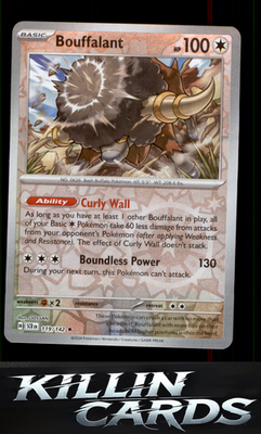 Reverse Holofoil Bouffalant 119/142 Pokemon Rare SV07: Stellar Crown Card NM