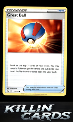 Great Ball 132/159 Pokemon Uncommon SWSH: Crown Zenith Card NM