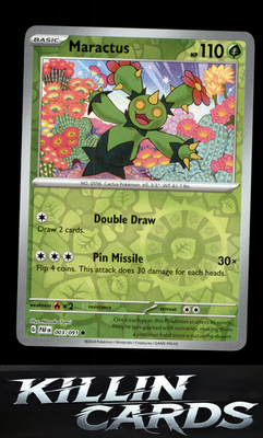 Reverse Holofoil Maractus 003/091 Pokemon Common SV: Paldean Fates Card NM