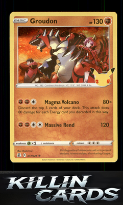 Groudon 017/025 Pokemon Holo Rare Celebrations Card NM