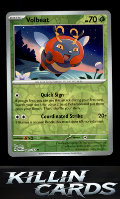 Reverse Holofoil Volbeat 009/167 Pokemon Common SV06: Twilight Masquerade Card N