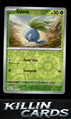 Reverse Holofoil Oddish 001/197 Pokemon Common SV03: Obsidian Flames Card NM