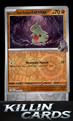 Reverse Holofoil Team Rocket's Larvitar 094/182 Pokemon Common SV10: Destined Ri