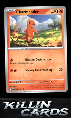 Charmander - 007/091 007/091 Pokemon Common SV: Paldean Fates Card NM
