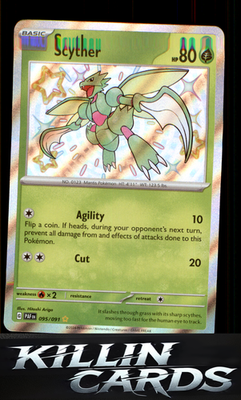 Scyther 095/091 Pokemon Shiny Rare SV: Paldean Fates Card NM