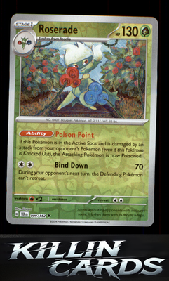 Reverse Holofoil Roserade 009/162 Pokemon Uncommon SV05: Temporal Forces Card NM