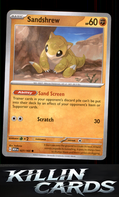Sandshrew 027/165 Pokemon Common SV: Scarlet & Violet 151 Card NM