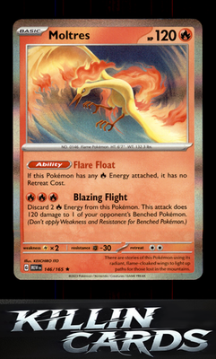 Moltres 146/165 Pokemon Rare SV: Scarlet & Violet 151 Card NM