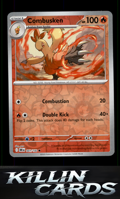 Reverse Holofoil Combusken 041/182 Pokemon Common SV10: Destined Rivals Card NM
