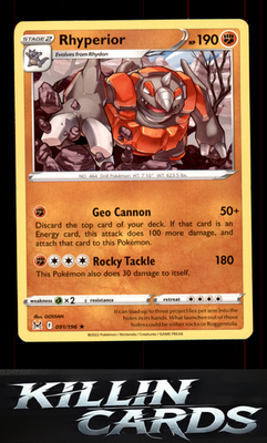 Rhyperior 091/196 Pokemon Rare SWSH11: Lost Origin Card NM