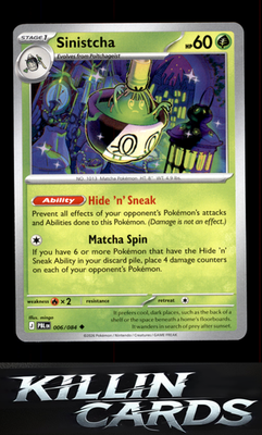 Sinistcha 006/084 Pokemon Uncommon ME05: Pitch Black Card NM