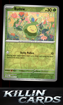 Reverse Holofoil Budew 004/131 Pokemon Common SV: Prismatic Evolutions Card NM