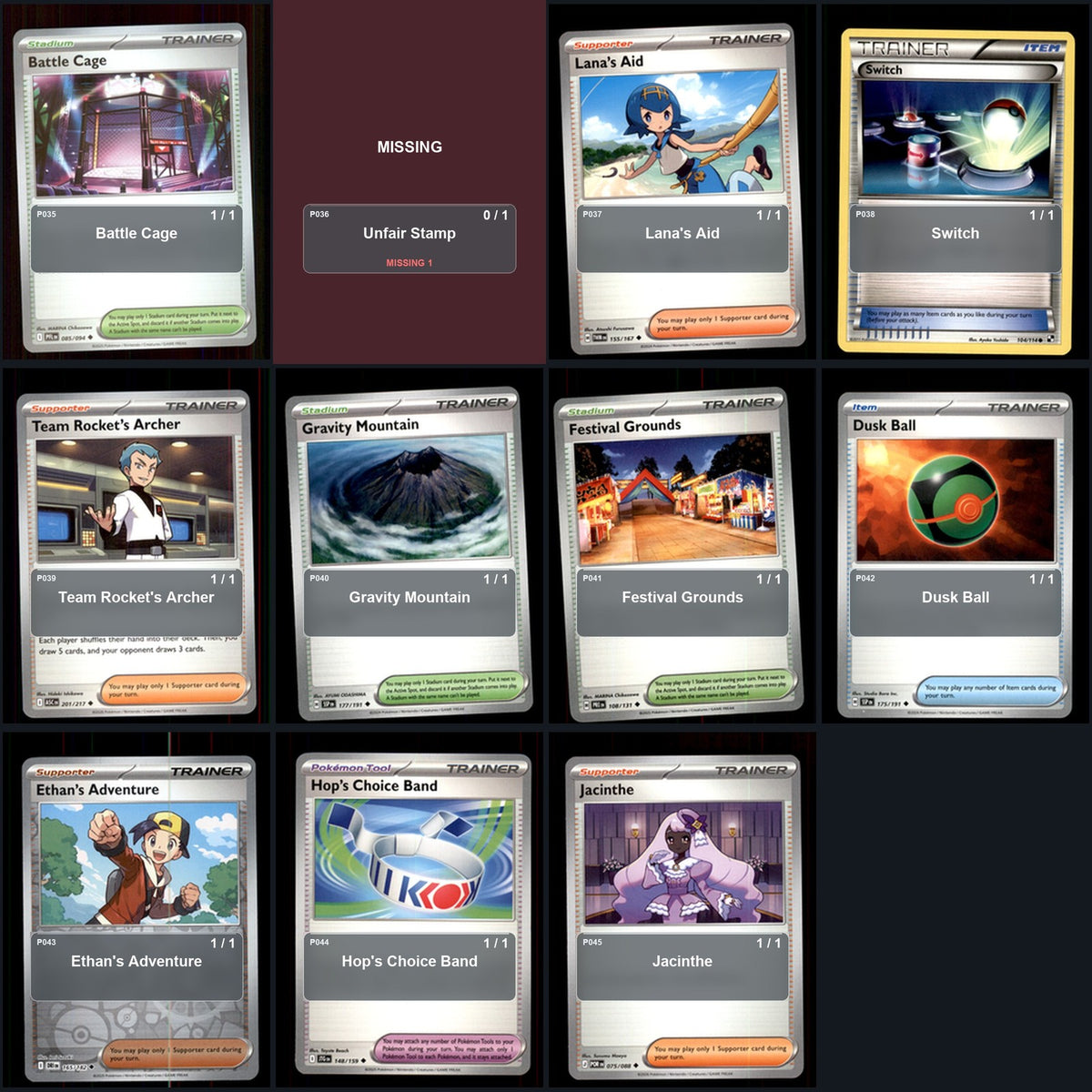 Pokemon TCG Trainer Card Lot 95 Cards Deck Building Playable Tournament