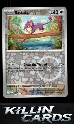 Reverse Holofoil Rattata 019/165 Pokemon Common SV: Scarlet & Violet 151 Card NM
