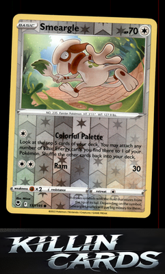 Reverse Holofoil Smeargle 137/195 Pokemon Common SWSH12: Silver Tempest Card NM