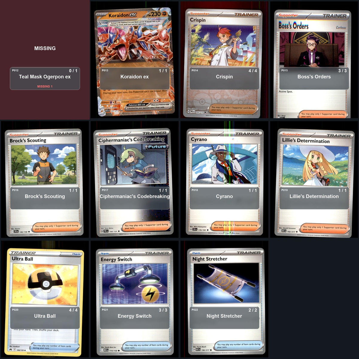 Partial Pokemon TCG NAIC 2026, New Orleans Ogerpon Box Decklist 43 Cards Deck