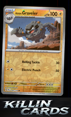 Reverse Holofoil Alolan Graveler 045/159 Pokemon Common SV09: Journey Together C