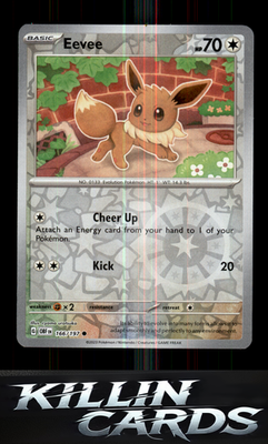 Reverse Holofoil Eevee 166/197 Pokemon Common SV03: Obsidian Flames Card NM