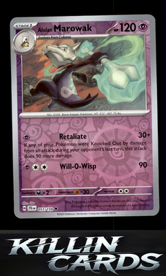 Reverse Holofoil Alolan Marowak 057/159 Pokemon Uncommon SV09: Journey Together