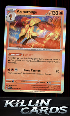 Armarouge - 015/091 015/091 Pokemon Rare SV: Paldean Fates Card NM