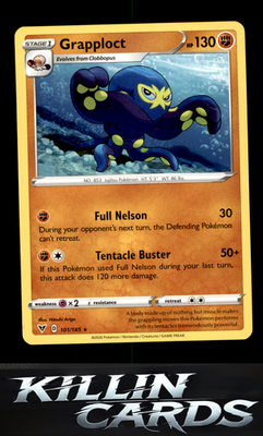 Grapploct 101/185 Pokemon Rare SWSH04: Vivid Voltage Card NM