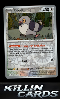 Reverse Holofoil Pidove 133/162 Pokemon Common SV05: Temporal Forces Card NM