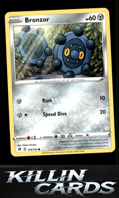Bronzor 129/192 Pokemon Common SWSH02: Rebel Clash Card NM