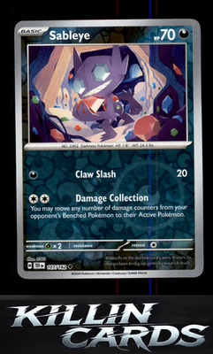 Reverse Holofoil Sableye 107/162 Pokemon Uncommon SV05: Temporal Forces Card NM