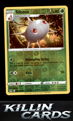 Reverse Holofoil Silcoon 007/196 Pokemon Uncommon SWSH11: Lost Origin Card NM