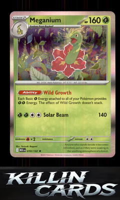 Meganium 010/132 Pokemon Rare ME01: Mega Evolution Card NM