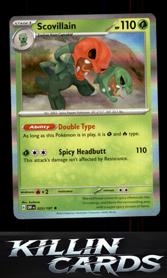 Scovillain 025/197 Pokemon Rare SV03: Obsidian Flames Card NM