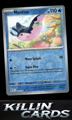 Reverse Holofoil Mantine 040/191 Pokemon Common SV08: Surging Sparks Card NM