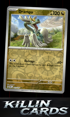 Reverse Holofoil Drampa 161/197 Pokemon Uncommon SV03: Obsidian Flames Card NM