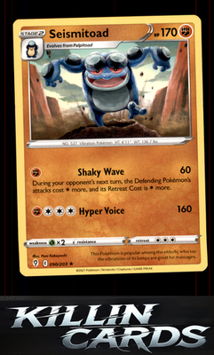 Seismitoad 090/203 Pokemon Rare SWSH07: Evolving Skies Card NM